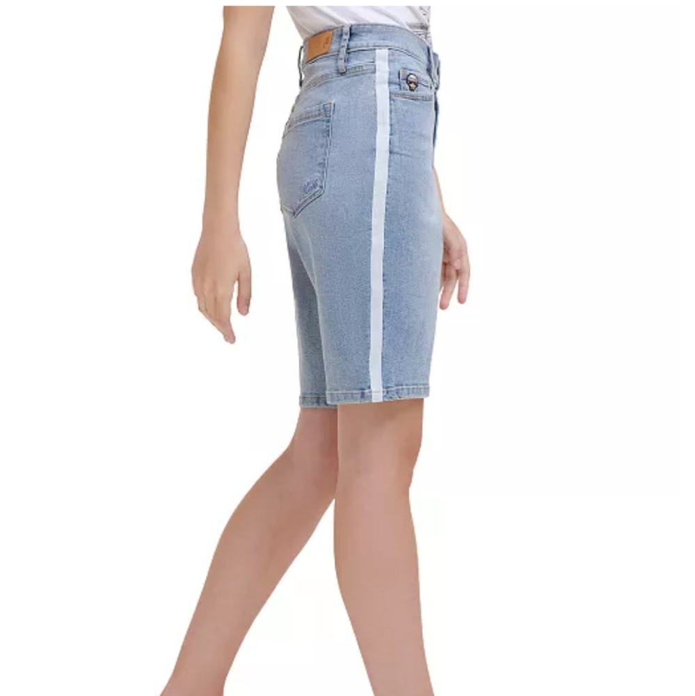 Karl Lagerfield Logo Tape Bermuda Jeans Shorts
